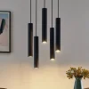 Lindby Pendellamper|Pendellamper>hængelampe Sanad, Ø 40 cm, 5 lyskilder, sort, GU10