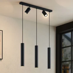 hængelampe Sanad, 70 cm, 5 lyskilder, sort, GU10^Lindby Hot
