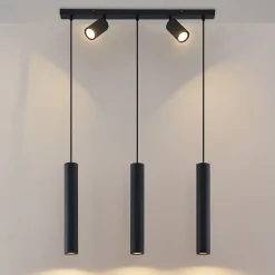 hængelampe Sanad, 70 cm, 5 lyskilder, sort, GU10^Lindby Hot