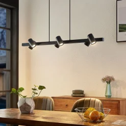 Lindby Pendellamper|Pendellamper>hængelampe Savoli, 116 cm, sort, 6 lyskilder, stål