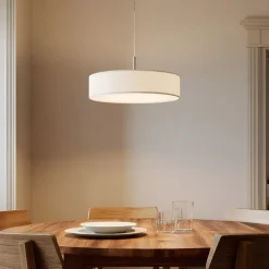 hængelampe Sebatin, Ø 50 cm, hvid, stof, E27^Lindby Sale