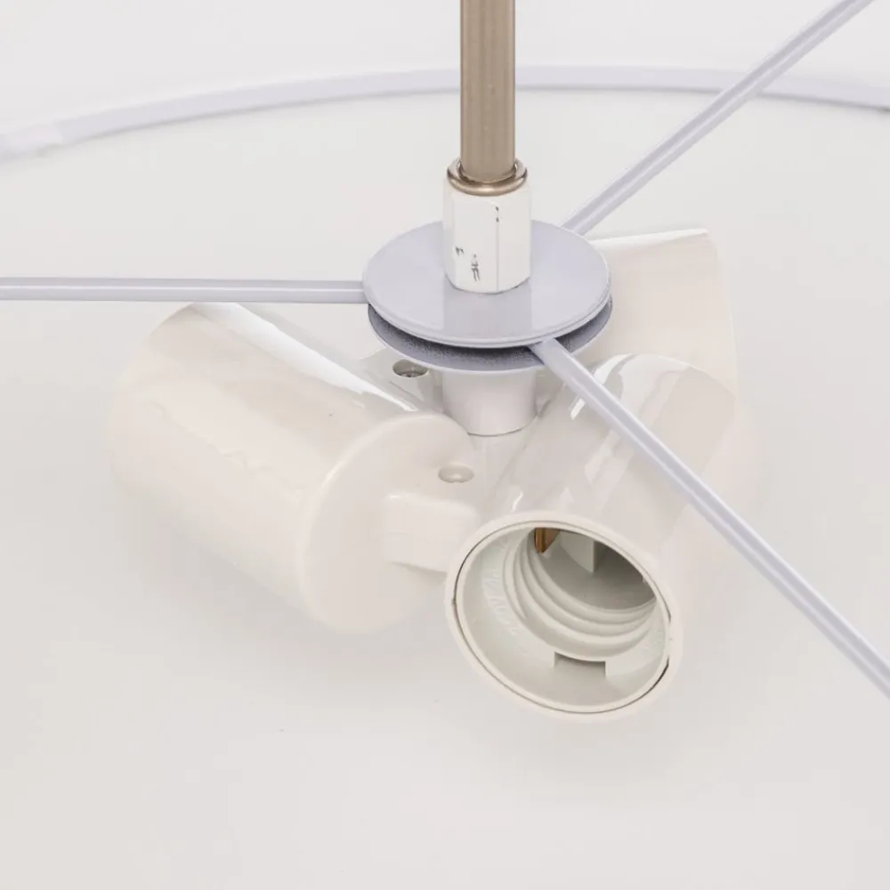 hængelampe Sebatin, Ø 50 cm, hvid, stof, E27^Lindby Sale