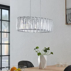 Lindby Pendellamper|Pendellamper>hængelampe Sofia, 68 cm, 3 lyskilder, E14, krom/klar