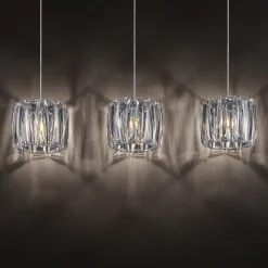 Lindby hængelampe Sofia, 107 cm, 3 lyskilder, E14, krom/klar