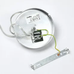 Lindby hængelampe Sonika, Ø 40 cm, nikkelfarvet, glas, E27