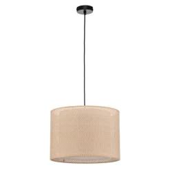 Lindby hængelampe Soula, Ø 40 cm, beige, plast, E27