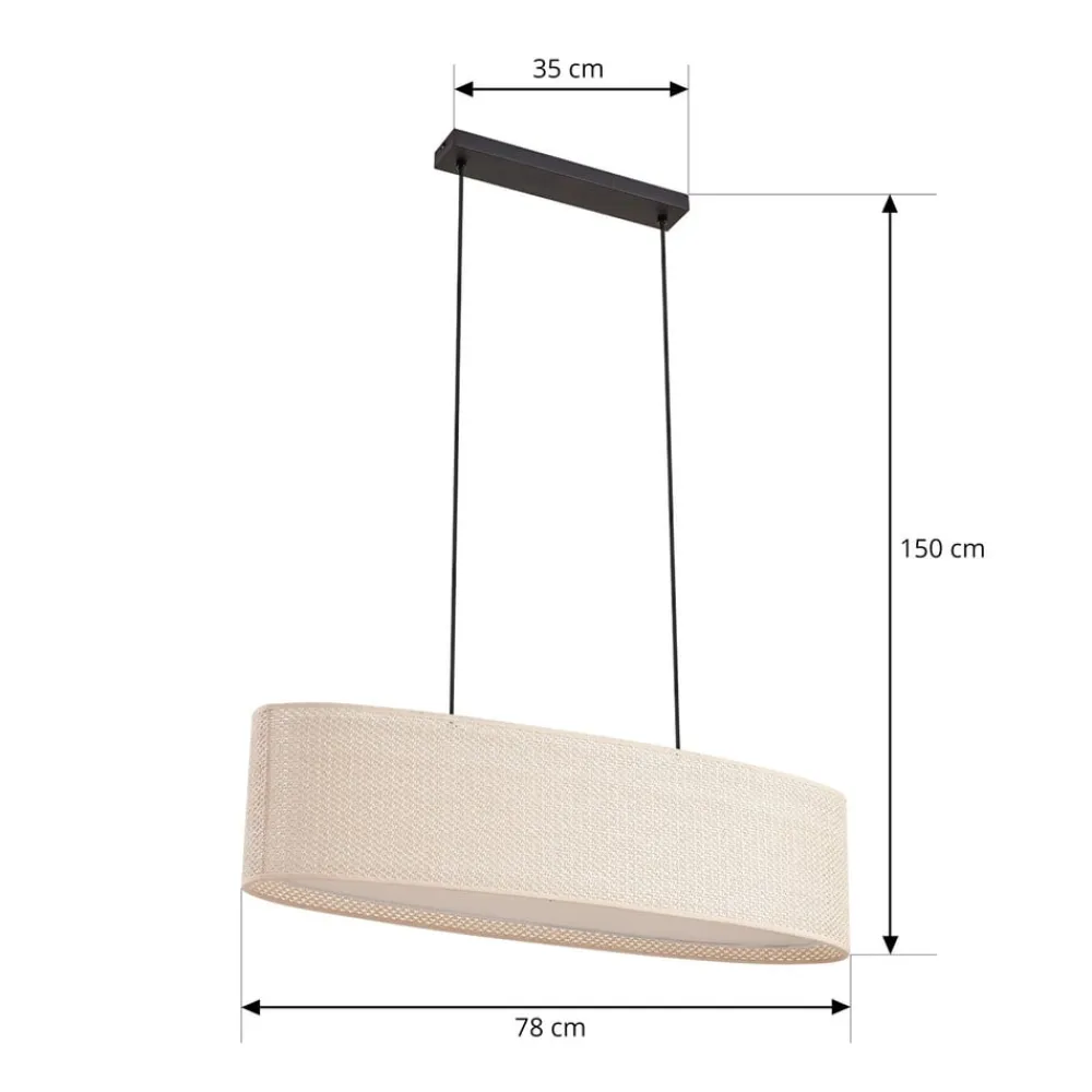 hængelampe Soula, 78 cm, beige, plast, E27^Lindby Best