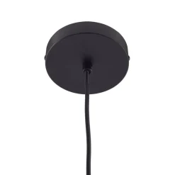 Lindby hængelampe Svante, 1 lyskilde, sort, glas, Ø 10cm