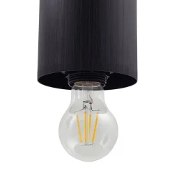 Lindby hængelampe Svante, 1 lyskilde, sort, glas, Ø 10cm