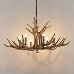 hængelampe Tejask, Ø 102 cm, 6 lyskilder, gevir, E14^Lindby Sale