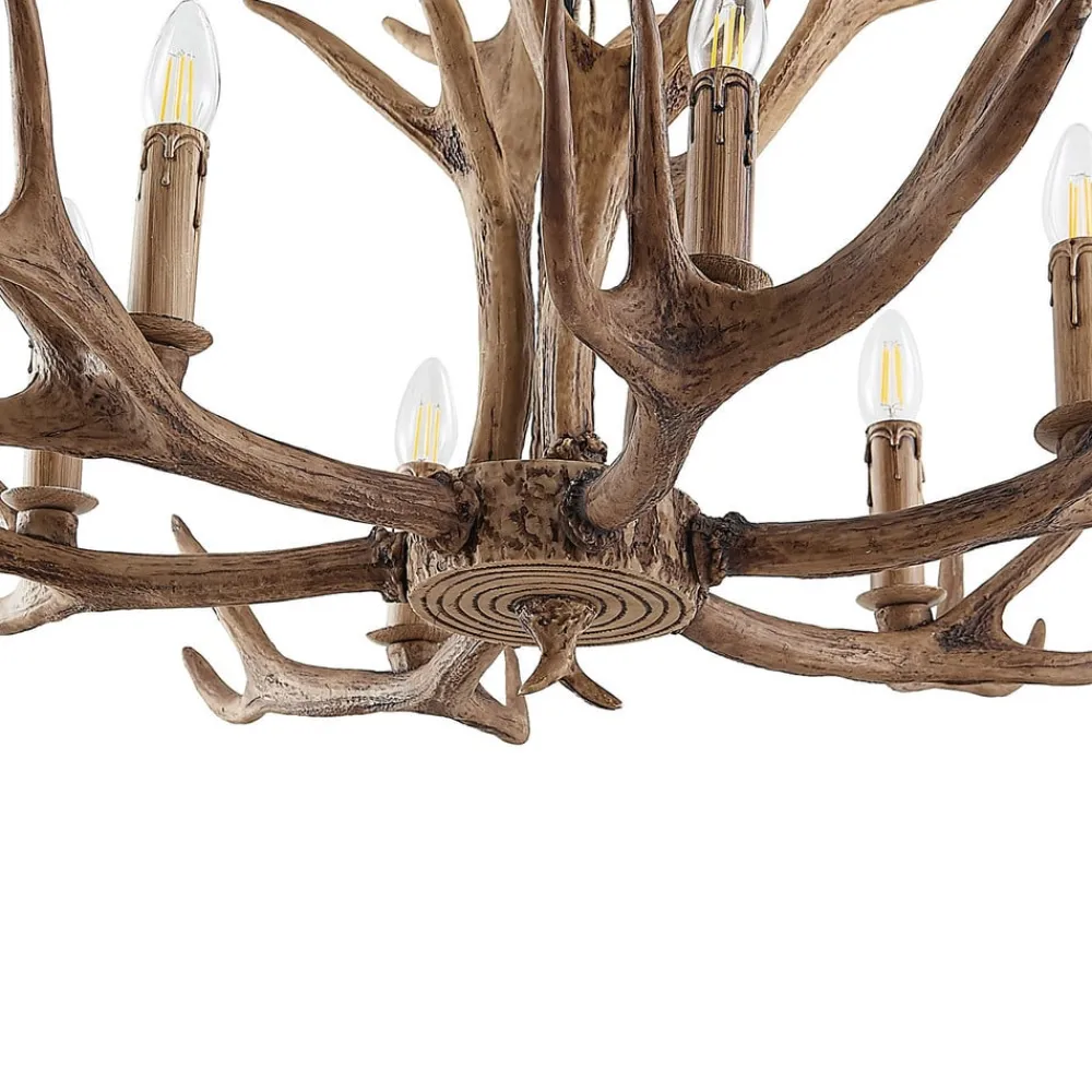 hængelampe Tejask, Ø 102 cm, 6 lyskilder, gevir, E14^Lindby Sale