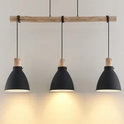 hængelampe Trebale, E27, Ø 28 cm, 3 lyskilder, træ^Lindby Sale