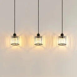 Lindby hængelampe Vella, transparent, glas, 83 cm, 3 lyskilder.