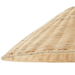 Lindby hængelampe Zyralia, træfarvet, rattan, Ø 50 cm