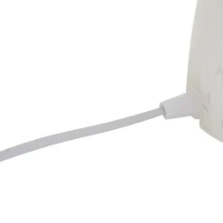 Lindby Hubi bordlampe, hvid, glas, Ø 22 cm, svampeform