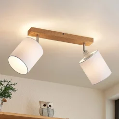 Imarin loftspot, 2 lyskilder, eg/hvid^Lindby Online