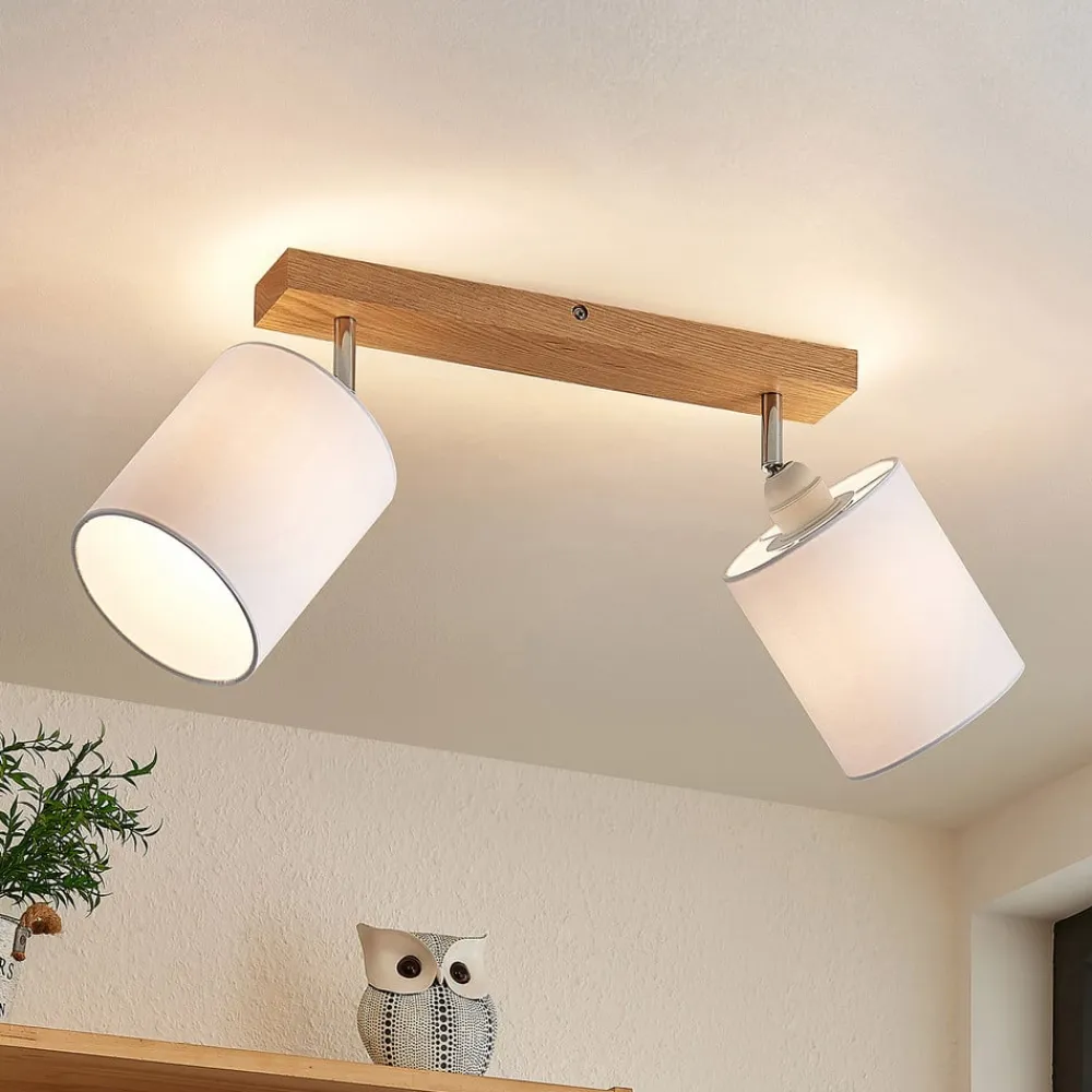 Imarin loftspot, 2 lyskilder, eg/hvid^Lindby Online