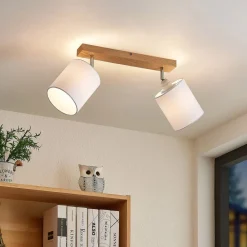 Imarin loftspot, 2 lyskilder, eg/hvid^Lindby Online