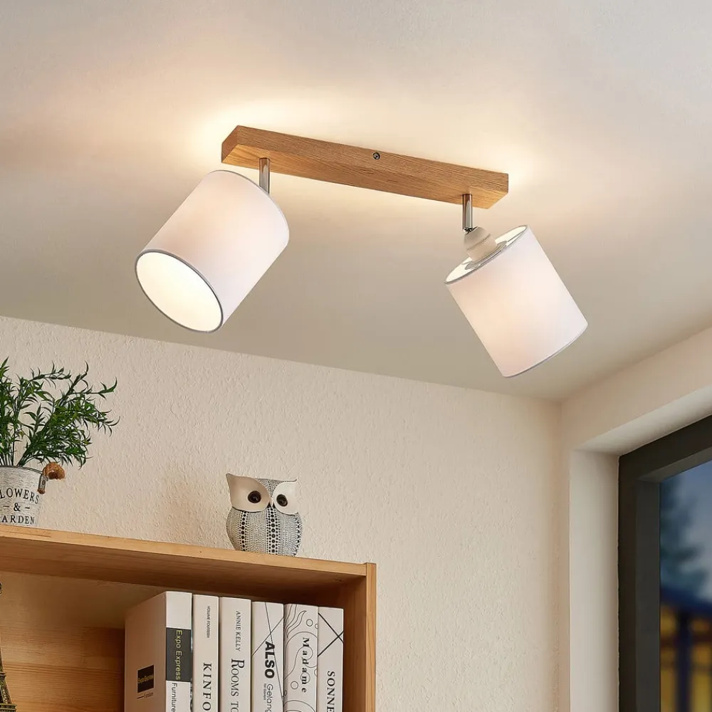 Imarin loftspot, 2 lyskilder, eg/hvid^Lindby Online