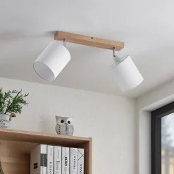 Imarin loftspot, 2 lyskilder, eg/hvid^Lindby Online