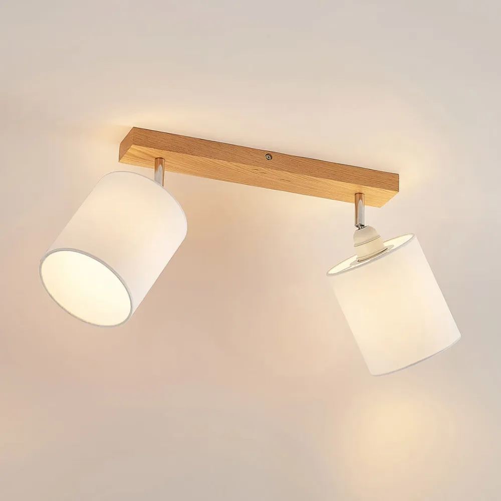 Imarin loftspot, 2 lyskilder, eg/hvid^Lindby Online