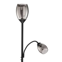 Irmino gulvlampe med røgfarvede glasskærme^Lindby