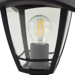 Lindby Isidoro sokkellampe, sort, højde 28 cm, plast