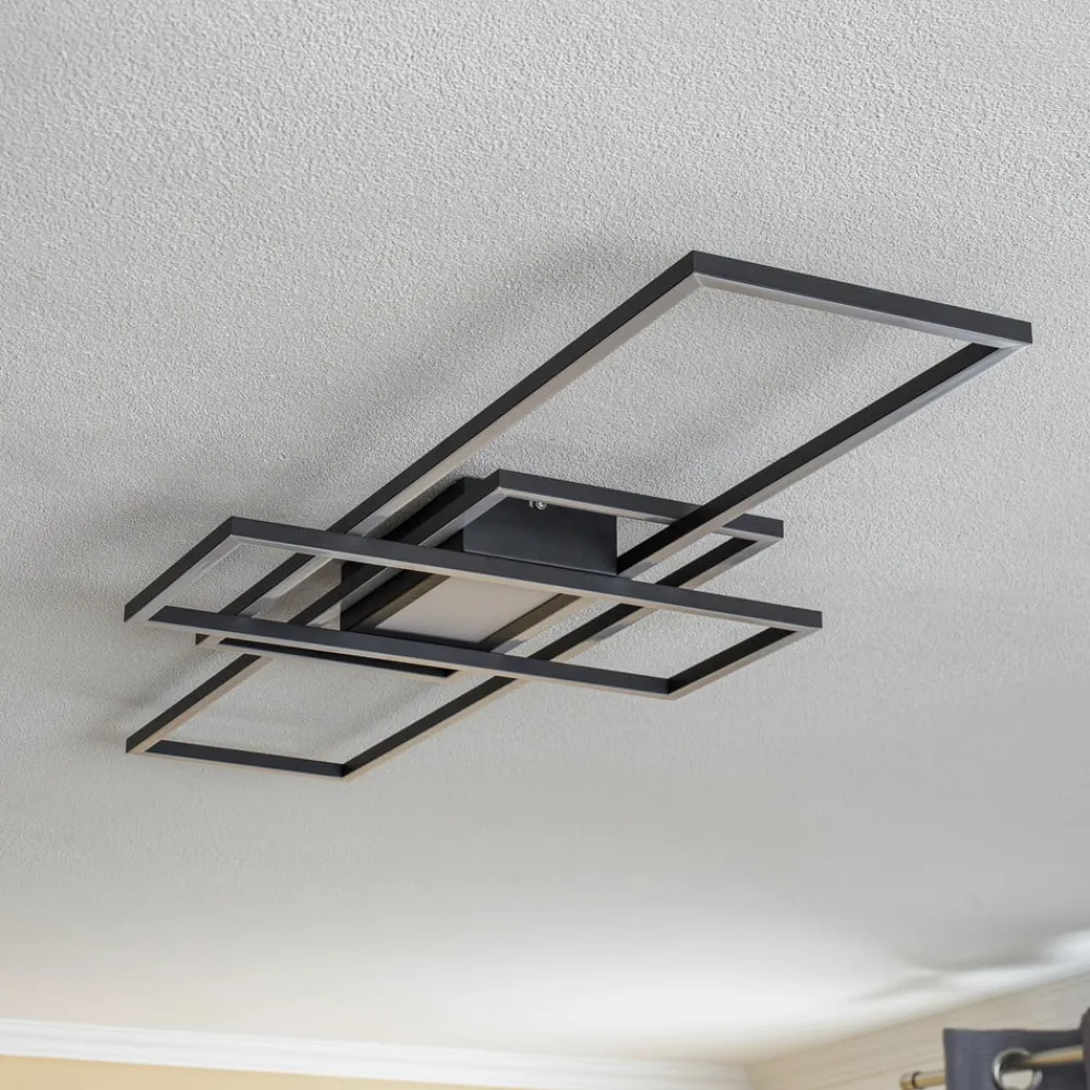 Ismera LED-loftslampe 3 rammer, antracit^Lindby Hot