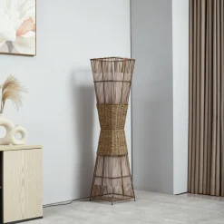 Jacinto gulvlampe, bambus, hamp, højde 130 cm^Lindby Discount