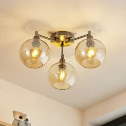 Jemissa loftlampe, 3 lyskilder, ravgul^Lindby Sale