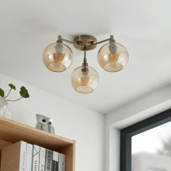 Jemissa loftlampe, 3 lyskilder, ravgul^Lindby Sale