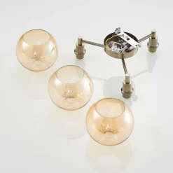 Jemissa loftlampe, 3 lyskilder, ravgul^Lindby Sale