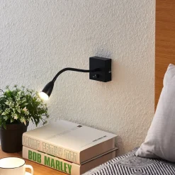 Lindby Væglamper|Væglamper>Jolka LED-læselampe, afbryder, mat sort