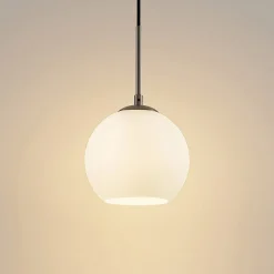 Jurian pendellampe 1 lyskilde, nikkel/opal^Lindby