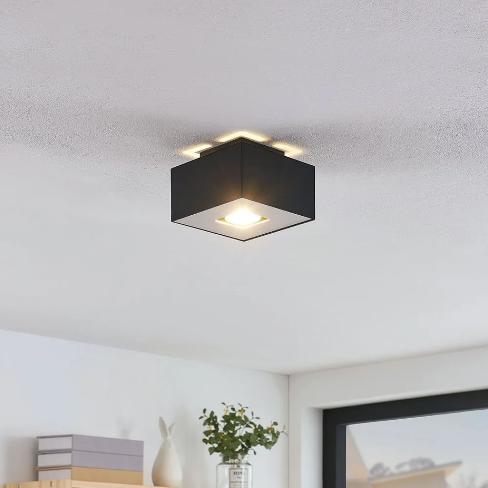 Lindby Loftlamper|Loftlamper>Kasi loftlampe, sort, 1 lyskilde, 14 x 14cm