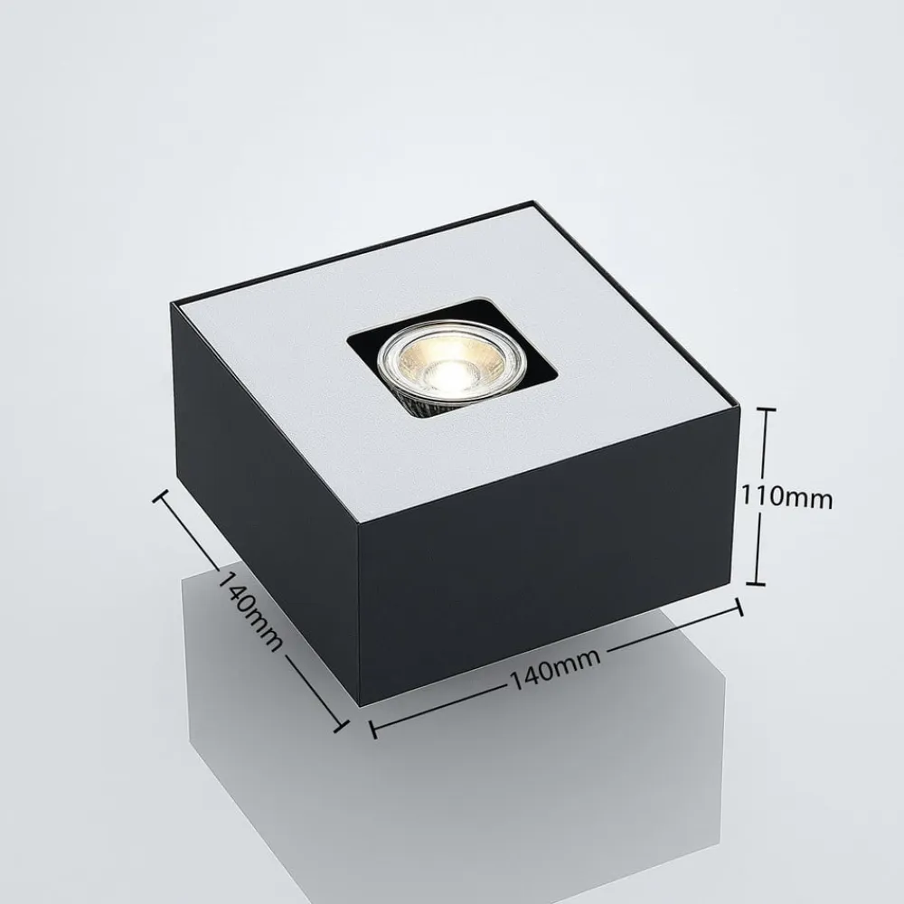 Lindby Loftlamper|Loftlamper>Kasi loftlampe, sort, 1 lyskilde, 14 x 14cm