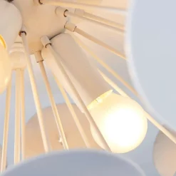 Kinan loftlampe, Ø 54 cm, hvid, metal, E14^Lindby Discount