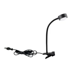 Lindby Arbejdsrum/Kontor>klemmelampe Jyla sort linse 3000K fleksibel arm GX53