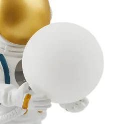 Lindby Kosmo bordlampe, hvid/guld, keramik, glas