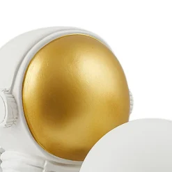 Lindby Kosmo bordlampe, hvid/guld, keramik, glas