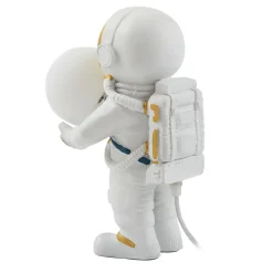 Lindby Kosmo bordlampe, hvid/guld, keramik, glas