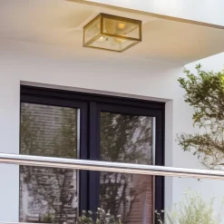 Lindby Kremena udendørs loftslampe, sort