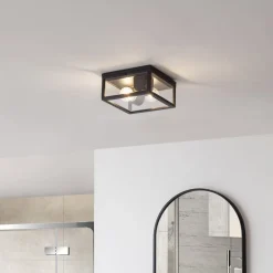 Lindby Kremena udendørs loftslampe, sort