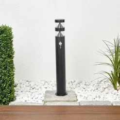 Lanea LED-vejlampe, 60 cm, sort, sensor, IP44^Lindby Clearance