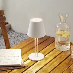 LED genopladelig bordlampe Janea TWIN, hvid, metal^Lindby Hot