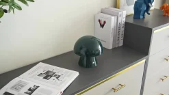 LED genopladelig bordlampe Nevijo, petrol, Ø18cm, USB, dæmper^Lindby Best