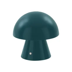 LED genopladelig bordlampe Nevijo, petrol, Ø18cm, USB, dæmper^Lindby Best