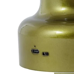 Lindby LED genopladelig bordlampe Maxentius, grøn, glas, dæmper