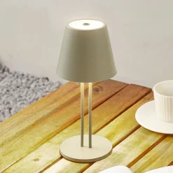 Lindby LED genopladelig bordlampe Janea TWIN, grøn, metal