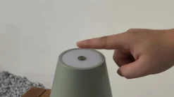 Lindby LED genopladelig bordlampe Janea TWIN, grøn, metal